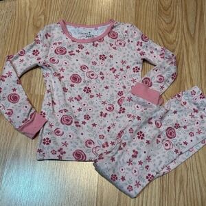 Laura Ashley Girls Floral Pajamas Set Size 4T Long Sleeve Pants Sleepwear